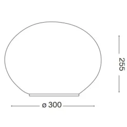 Lampade Da Tavolo-Ideal Lux smarties tl1 d30 lampada da tavolo sfera 30cm vetro bianca