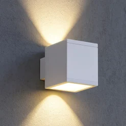 Applique Da Esterno-Ideal Lux snif ap1 square applique da esterno cubo bianco