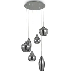 Lampadari Moderni-Ideal Lux soft sp6 fume lampadario vetri fume per soggiorno