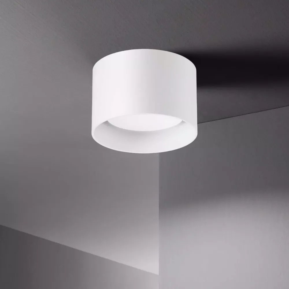 Plafoniere Moderne-Ideal Lux spike pl1 round bianco plafoniera rotonda gx53 led