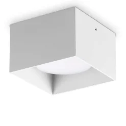 Faretti Da Soffitto-Ideal Lux spike pl1 square faretto quadrato bianco led 3000k