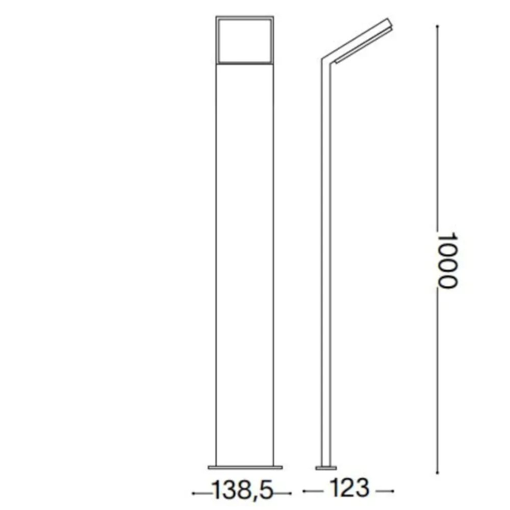 Lampioni Da Giardino-Ideal Lux style pt h100 4000k lampione da giardino led ip54 bianco