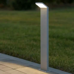 Lampioni Da Giardino-Ideal Lux style pt h100 lampione da esterno grigio led 9w 3000k