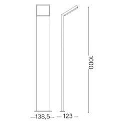 Lampioni Da Giardino-Ideal Lux style pt h100 lampione da esterno grigio led 9w 3000k