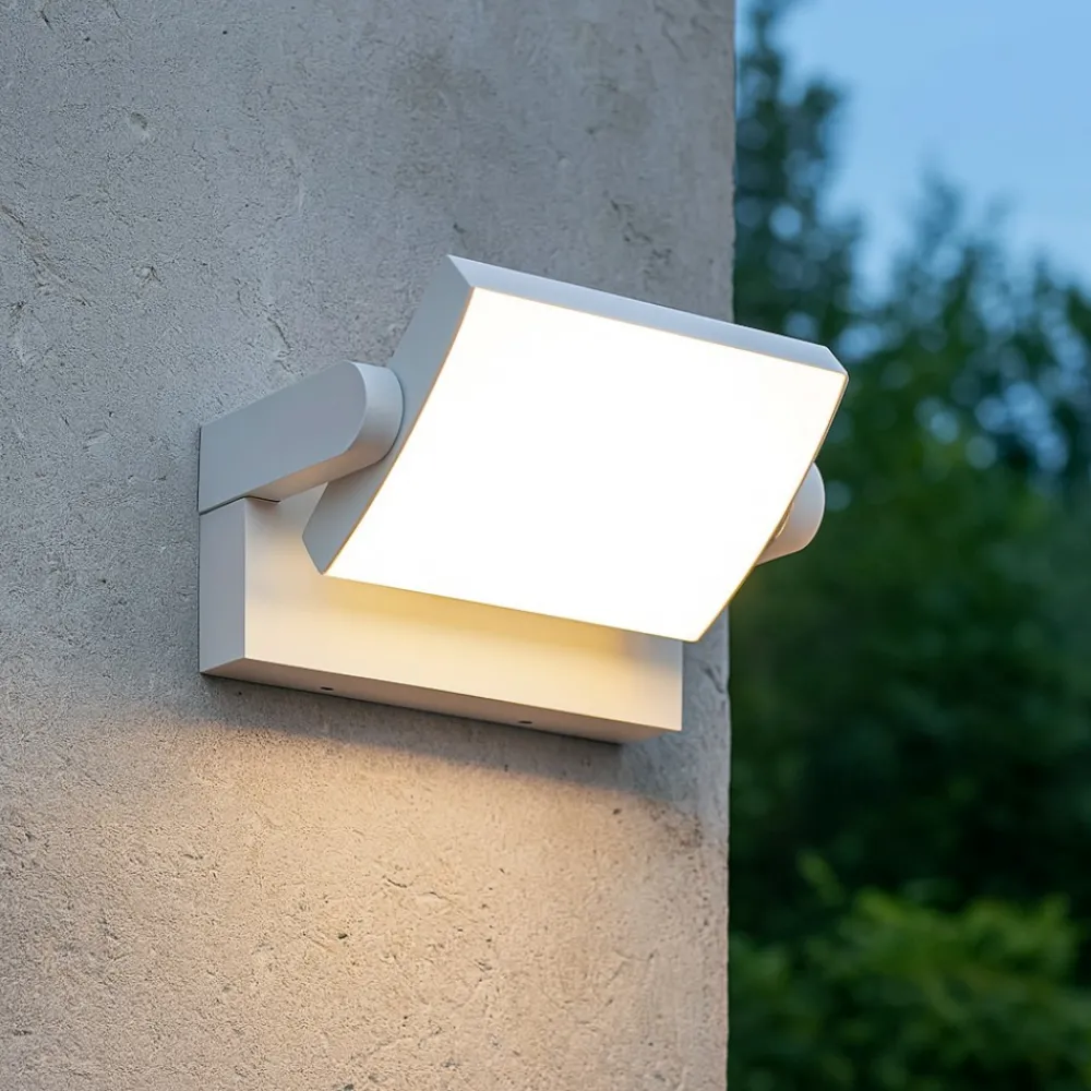 Applique Da Esterno-Ideal Lux swipe ap applique da esterno bianca orientabile led 20w 3000k