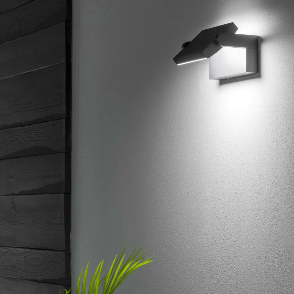 Applique Da Esterno-Ideal Lux swipe ap applique da esterno bianca orientabile led 20w 3000k
