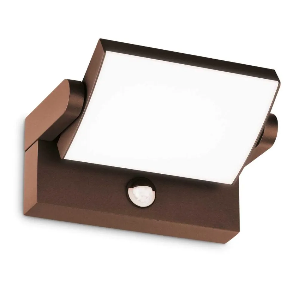 Applique Da Esterno-Ideal Lux swipe ap sensor applique per esterno marrone led 21w 3000k