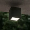 Faretti Da Esterno-Ideal Lux techo pl1 small faretto nero per soffitto da esterno ip54
