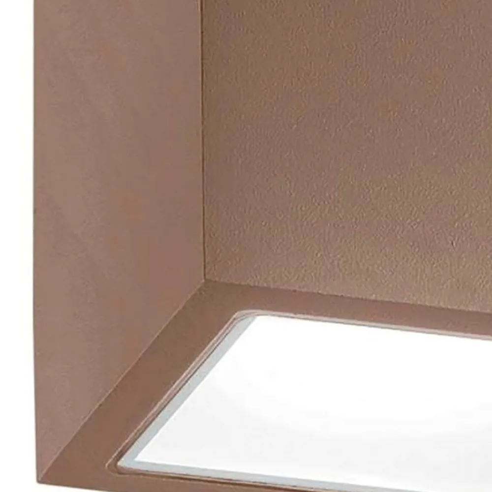 Faretti Da Esterno-Ideal Lux techo pl1 small faretto cubo da soffitto per esterno corten