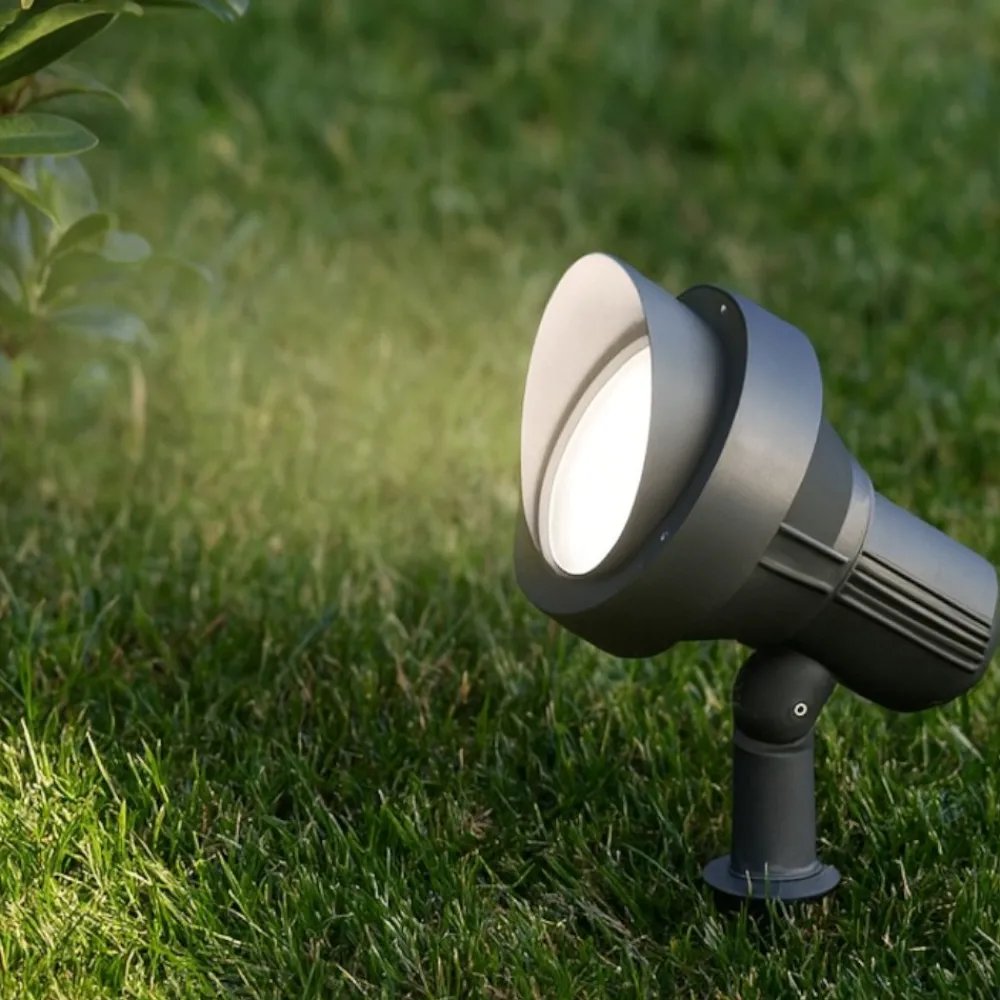 Faretti Da Esterno-Ideal Lux terra pr1 big faretto da terra con picchetto per giardino ip65 antracite