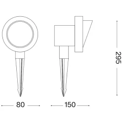 Faretti Da Esterno-Ideal Lux terra pr1 small faretto per esterno con picchetto antracite ip65