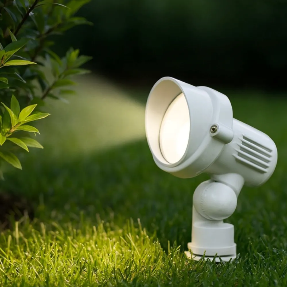 Faretti Da Esterno-Ideal Lux terra pr1 small faretto con picchetto per terreno esterno bianco ip65