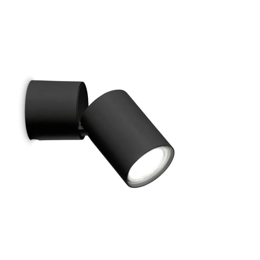 Applique Da Parete-Ideal Lux toby pl1 applique da parete orientabile cilindro nero