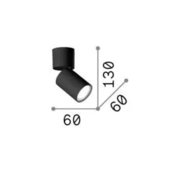 Applique Da Parete-Ideal Lux toby pl1 applique da parete orientabile cilindro nero