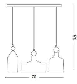Lampadari Cucina-Ideal Lux triade sp3 lampadario antracite