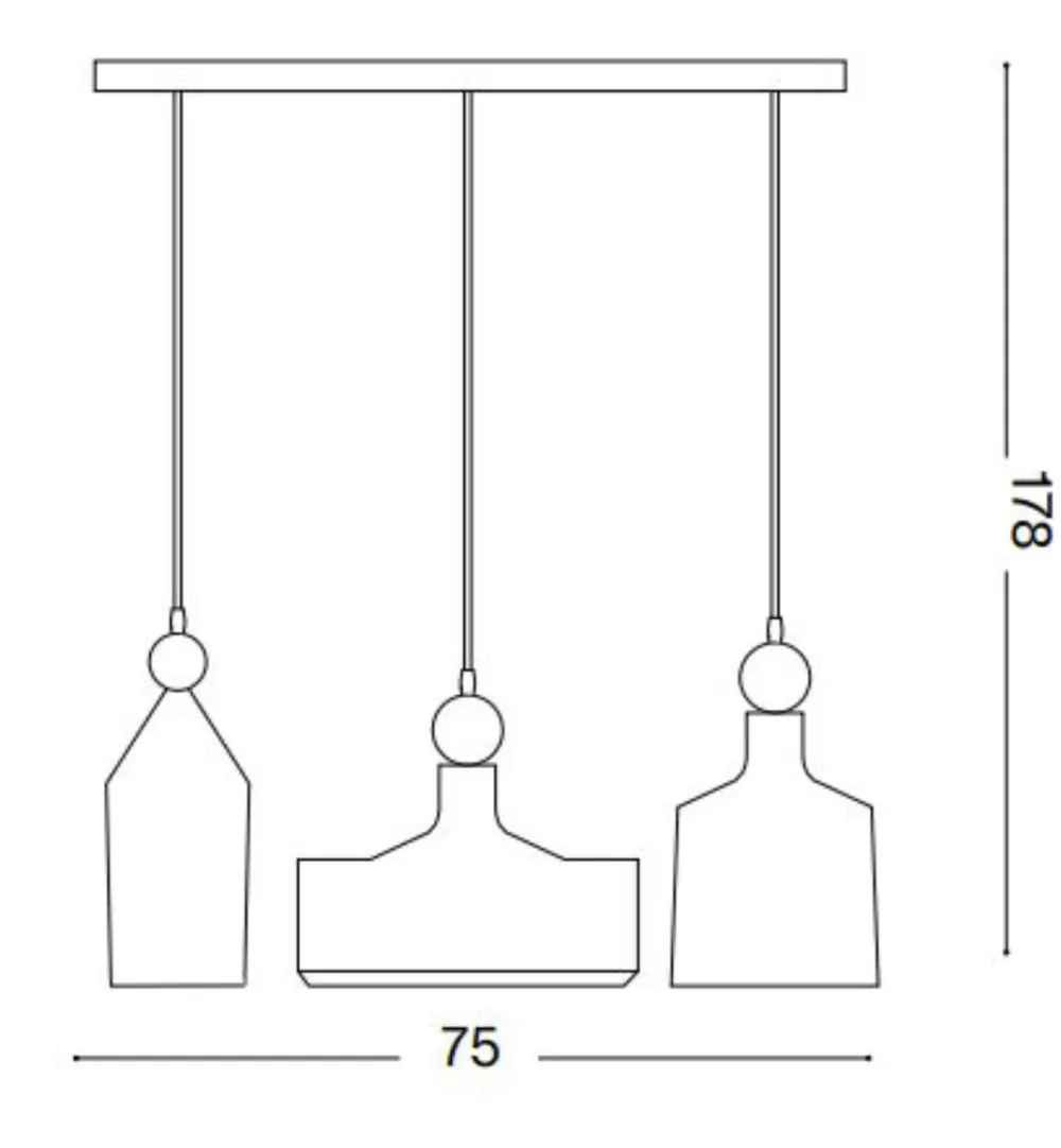 Lampadari Cucina-Ideal Lux triade sp3 lampadario antracite