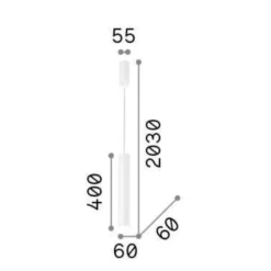 Lampade A Sospensione-Ideal Lux tube sp d6 lampada a sospensione cilindro bianco led 11w 3000k