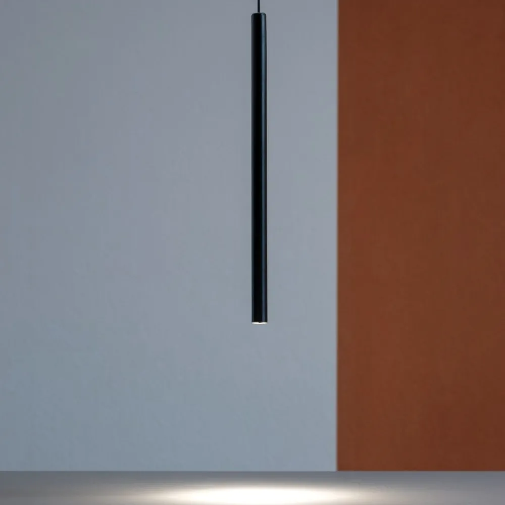 Lampade A Sospensione-Ideal Lux ultrathin sp d100 round nero lampada cilindro led 11,5w 3000k