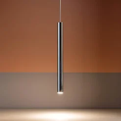 Lampade A Sospensione-Ideal Lux ultrathin sp d040 round cromo lampada a sospensione per cucina led
