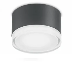 Plafoniere Bagno-Ideal Lux urano pl1 small plafoniera da bagno antracite rotonda ip44