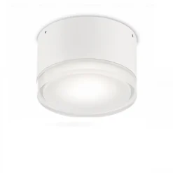 Plafoniere Da Esterno-Ideal Lux urano pl1 small plafoniera per esterni tonda bianca ip44