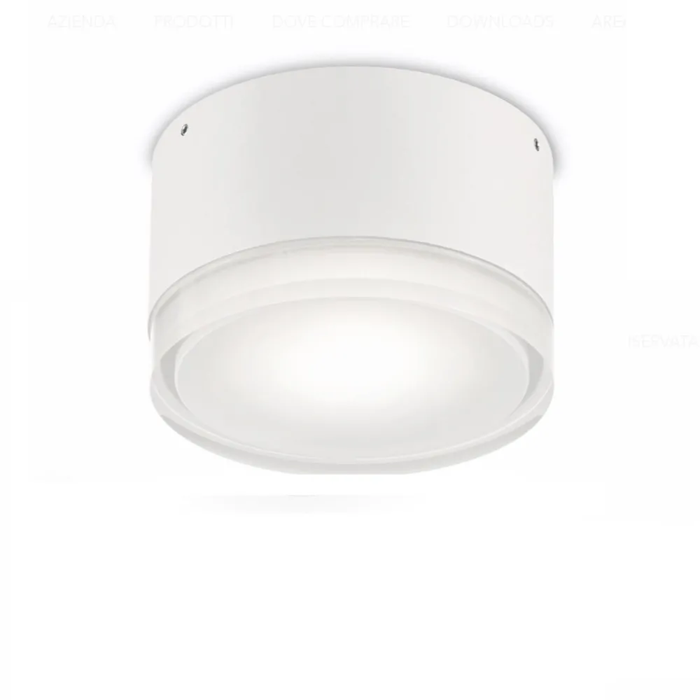 Plafoniere Da Esterno-Ideal Lux urano pl1 small plafoniera per esterni tonda bianca ip44