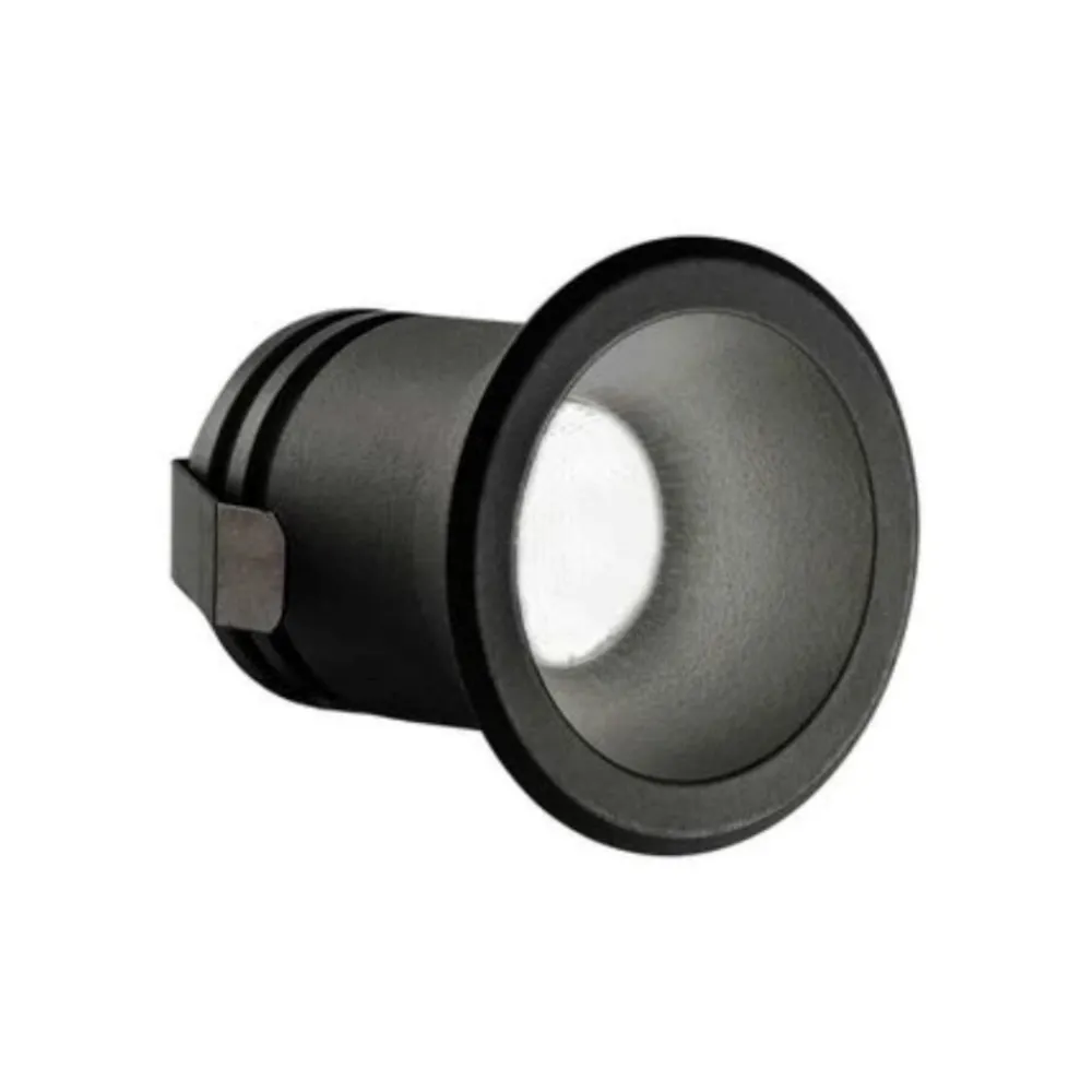 Faretti Da Incasso-Ideal Lux virus faretto led incasso a soffitto 3w 3000k nero tondo