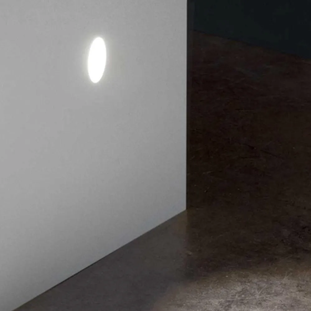 Segnapasso Led-Ideal Lux walky-3 fi segnapasso led 1w 3000k 220-240v di gesso bianco da incasso