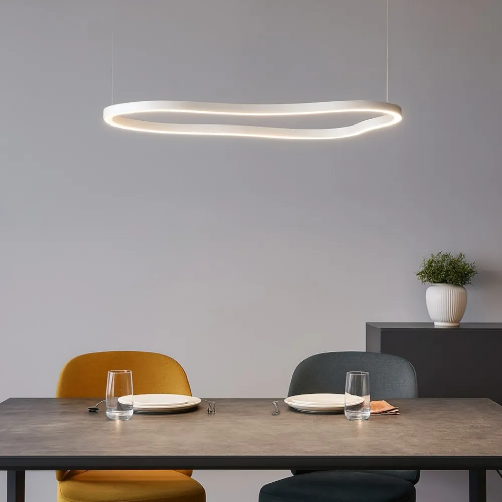 Lampadari Moderni-Ideal Lux waves-3 sp lampadario moderno bianco led 155cm