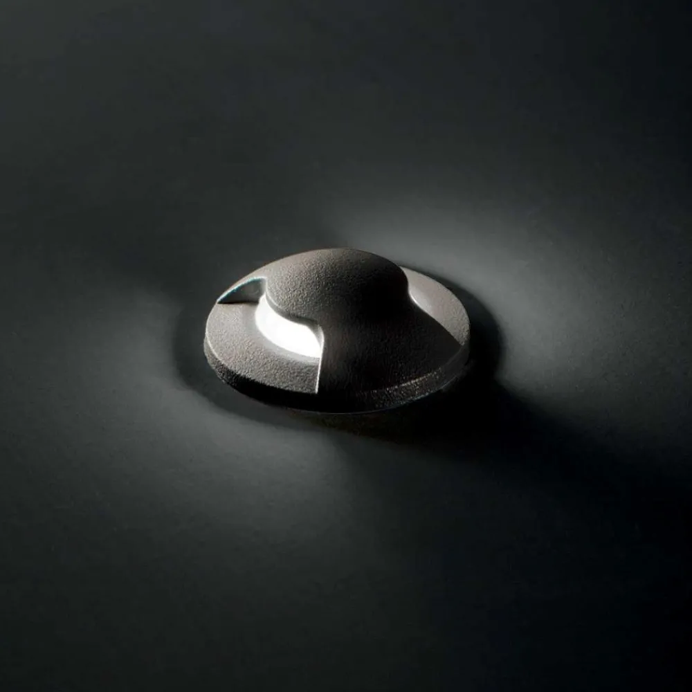 Faretti Da Esterno-Ideal Lux way faretto calpestabile per esterno da incasso pavimento ip67 nero 220v
