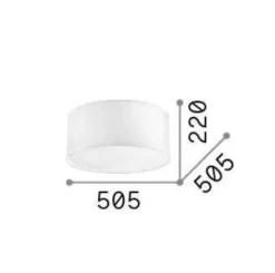 Plafoniere Moderne-Ideal Lux wheel pl3 plafoniera con paralume in tessuto bianco