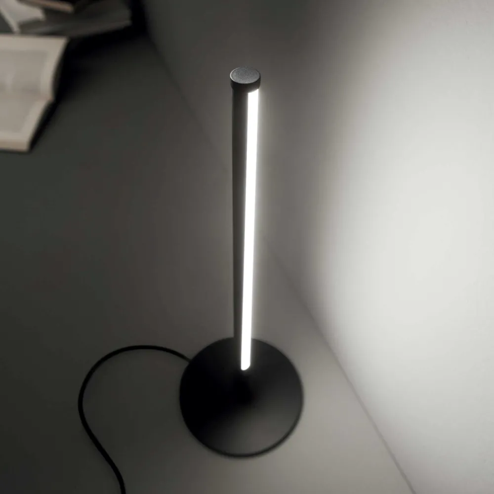 Lampade Da Terra-Ideal Lux yoko lampada da terra design moderna led 3000k nera