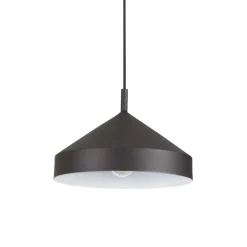 Lampadari Cucina-Ideal Lux yurta sp1 d30 lampadario nero design cono 30 cm per isola cucina moderna