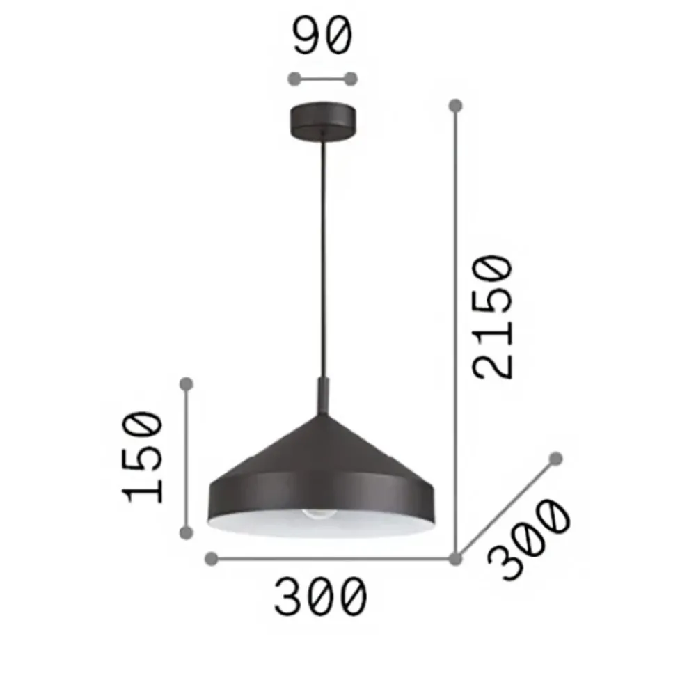 Lampadari Cucina-Ideal Lux yurta sp1 d30 lampadario bianco per cucina design cono 30cm