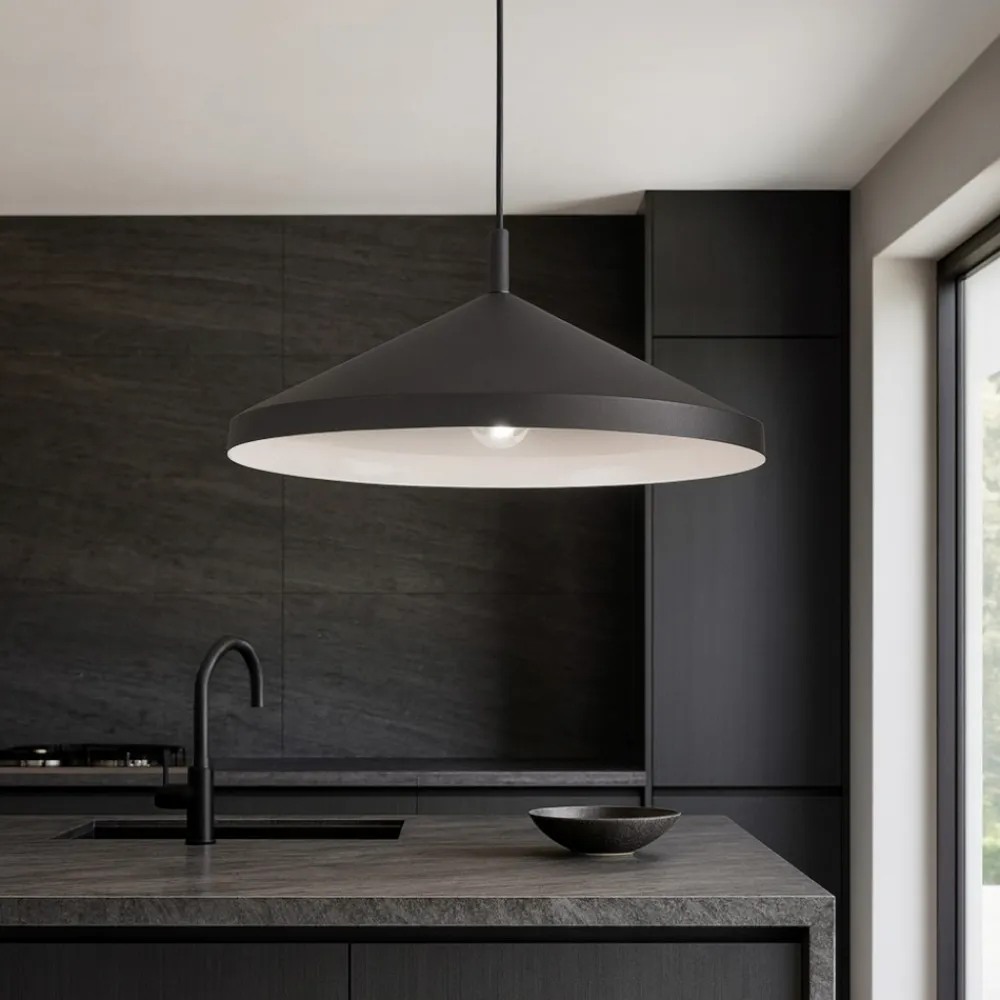 Lampadari Cucina-Ideal Lux yurta sp1 d 50 lampadario cono nero per cucina