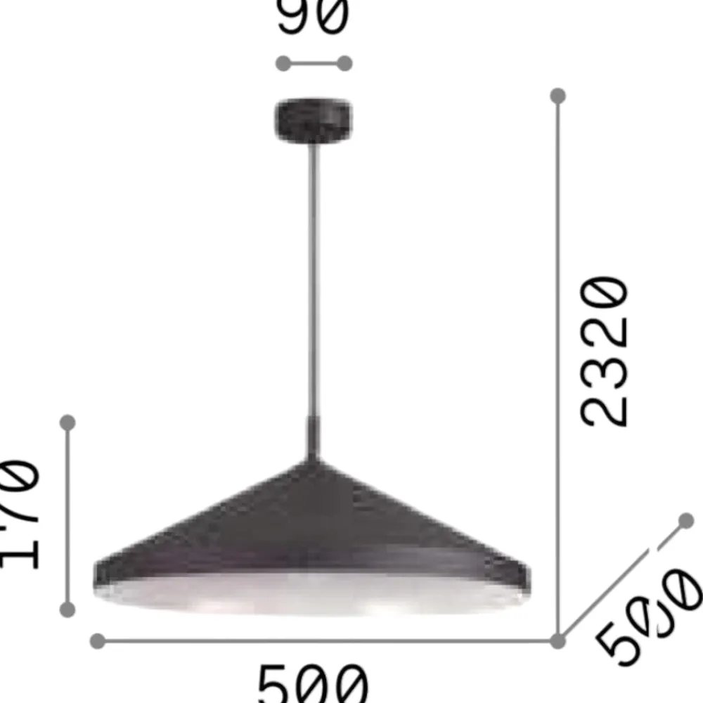 Lampadari Cucina-Ideal Lux yurta sp1 d 50 lampadario cono nero per cucina