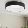 Plafoniere Moderne-Ideal Lux ziggy pl d045 plafoniera led 3000k rotonda nero per ingresso