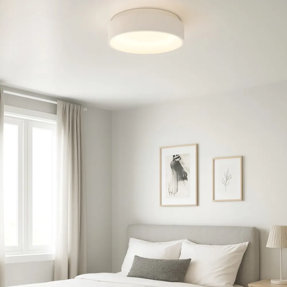 Plafoniere Moderne-Ideal Lux ziggy pl d030 plafoniera tonda bianca led 22w 3000k moderna