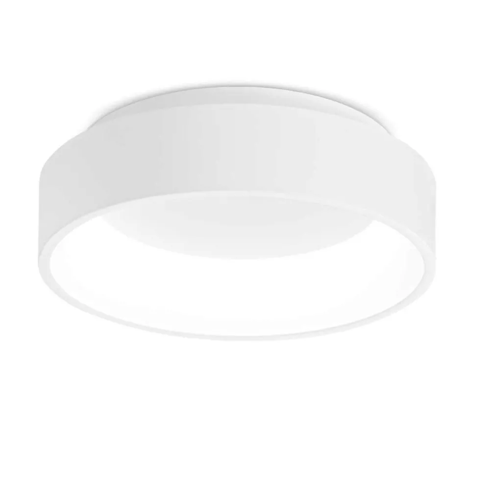 Plafoniere Moderne-Ideal Lux ziggy pl d030 plafoniera tonda bianca led 22w 3000k moderna