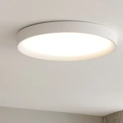 Plafoniere Moderne-Ideal Lux ziggy pl d080 plafoniera led 62w 3000k tonda bianca 80cm