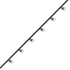 Illuminazione A Binario-Selezionato da Mazzolaluce Illuminazione binario 200cm nero oro spot orientabili monofase