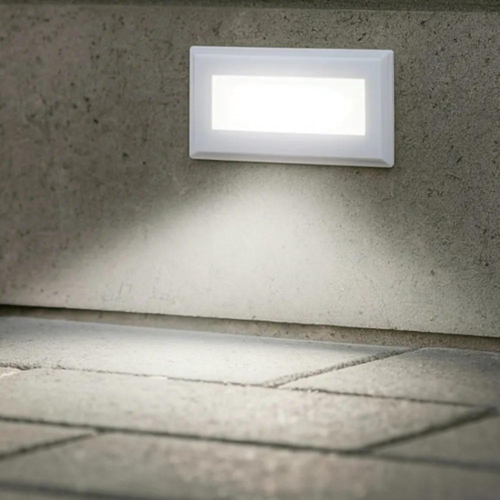 Segnapasso Led-Ideal Lux Indio fi 8w segnapasso led 8w 3000k per esterno ip65 bianco da incasso