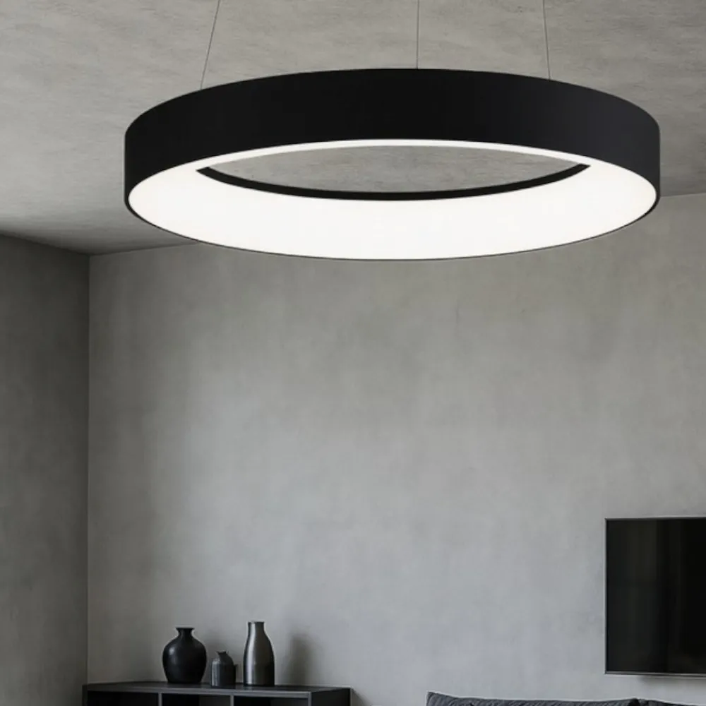 Lampadari Moderni-Vivida International Inner-r vivida 80 lampadario nero led 80w 3000k 4000k dimmerabile