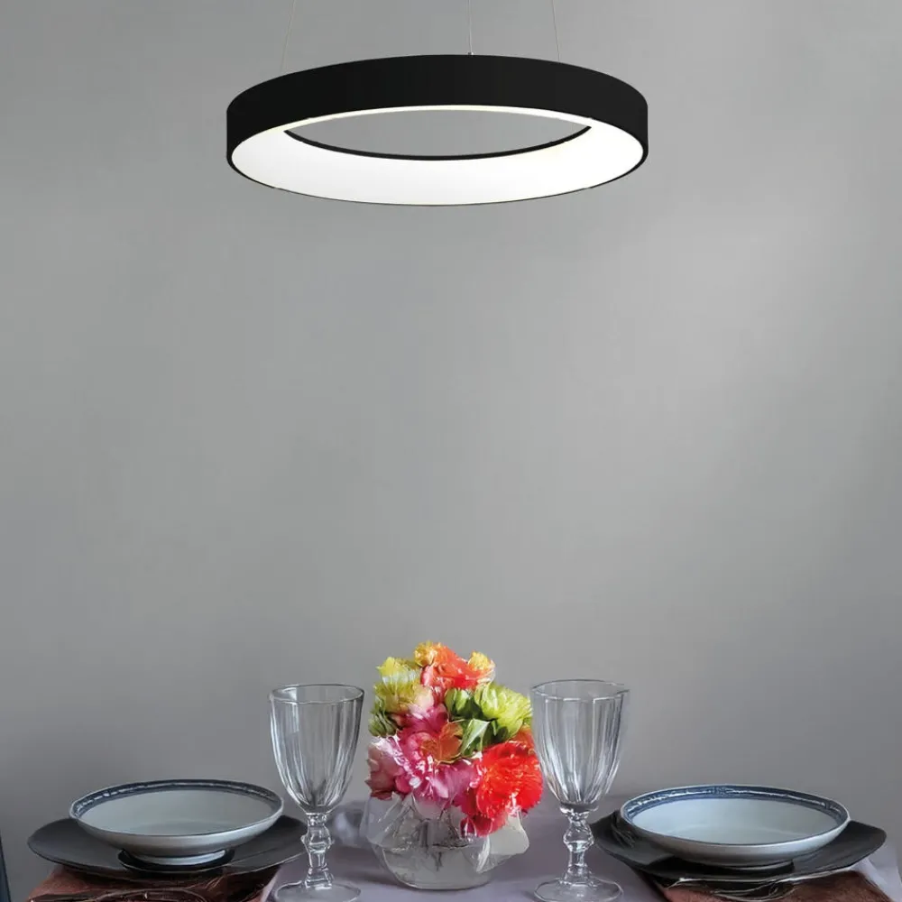 Lampadari Moderni-Vivida International Inner-r vivida 80 lampadario nero led 80w 3000k 4000k dimmerabile