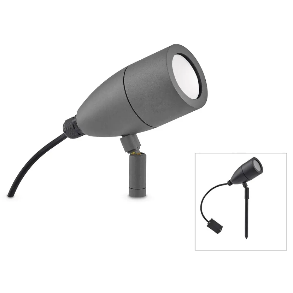 Faretti Da Esterno-Ideal Lux Inside pr1 faretto da giardino con picchetto antracite