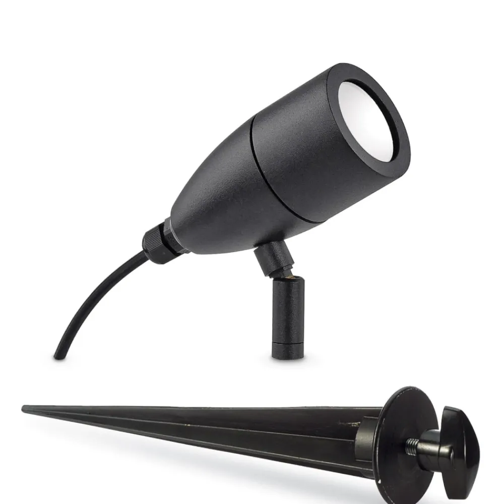Faretti Da Esterno-Ideal Lux Inside pr1 faretto per esterno con picchetto da giardino nero ip54