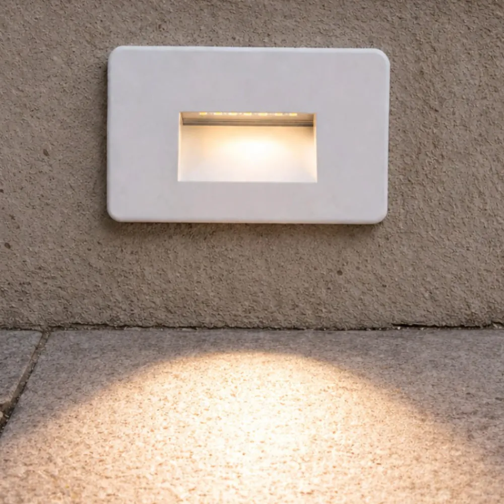 Segnapasso Led-Top Light Intro segnapasso bianco per esterno da incasso a parete led 2w cct ip65