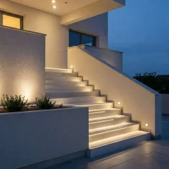 Segnapasso Led-Top Light Intro segnapasso bianco per esterno da incasso a parete led 2w cct ip65