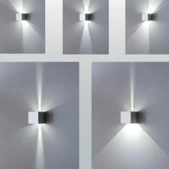 Applique Da Esterno-IsyLuce applique cubo led 6w 3000k bianco da esterno