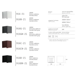 Applique Da Esterno-IsyLuce applique cubo led 6w 3000k bianco da esterno